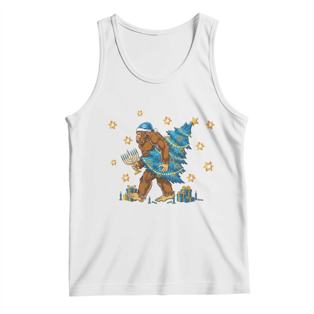 Funny Hanukkah Bigfoot Lover Jewish Holiday Gift Tank Top TS12 White Print Your Wear