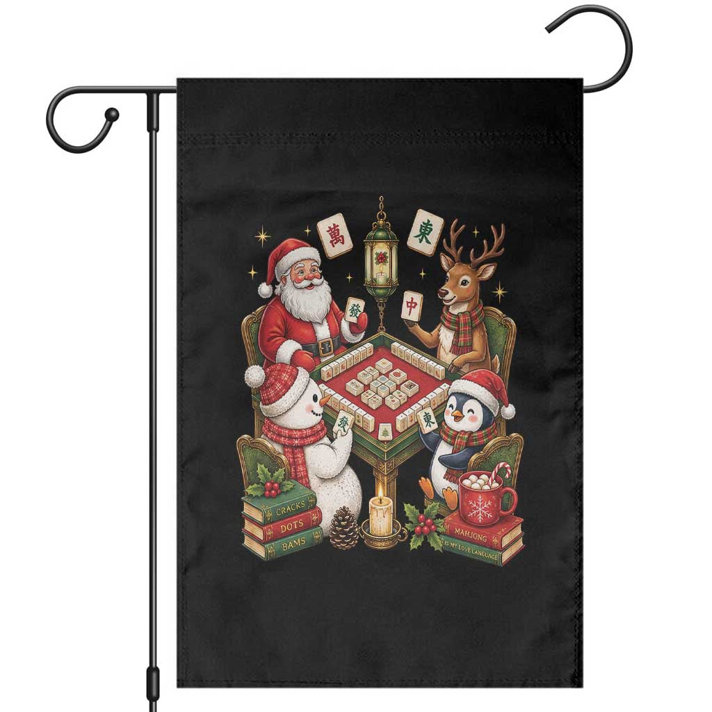 Funny Christmas Mahjong Garden Flag Santa Reindeer Holiday Game Night Tile Gift