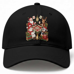 Funny Christmas Mahjong Baseball Cap Santa Reindeer Holiday Game Night Tile Gift