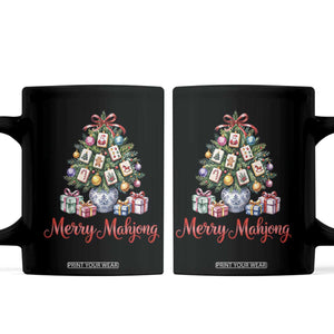 Funny Christmas Tree Mahjong Coffee Mug Merry Mahjong Holiday Tiles Game