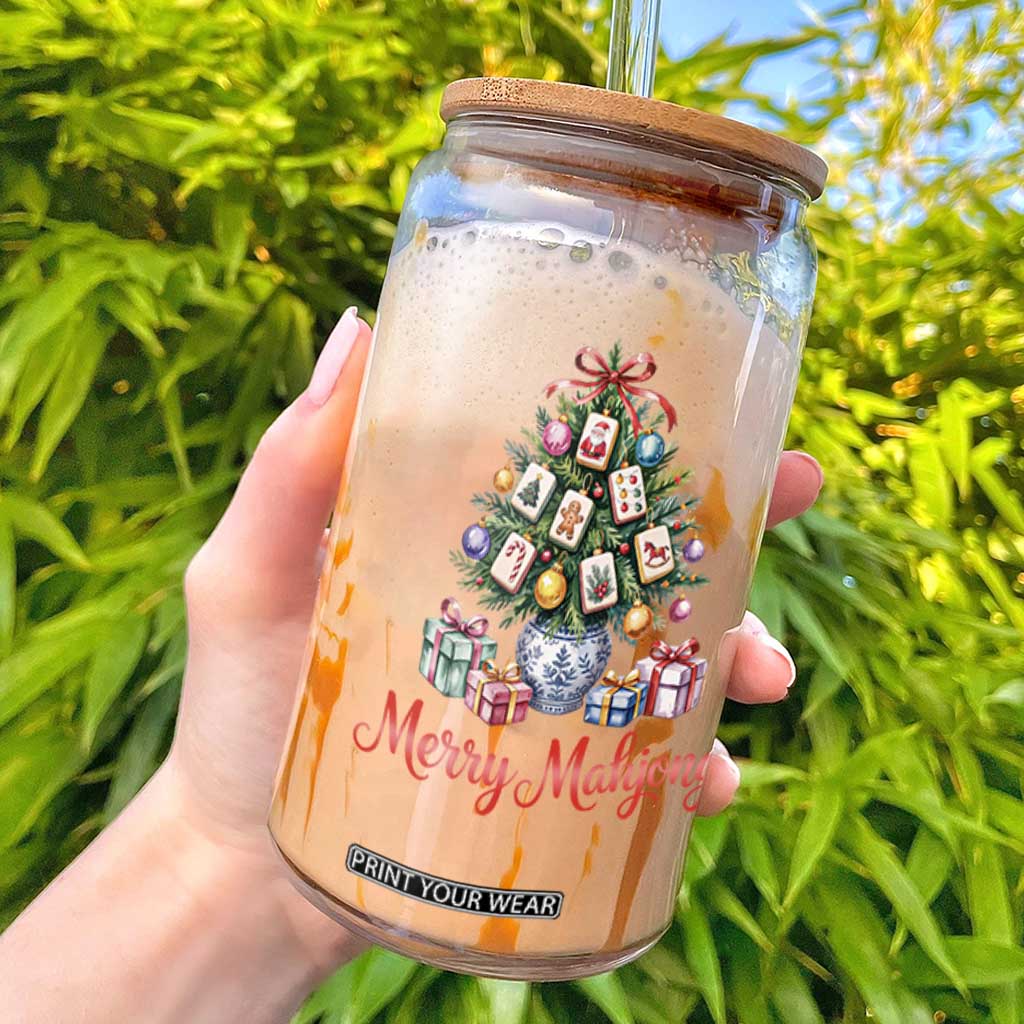 Funny Christmas Tree Mahjong Glass Can Merry Mahjong Holiday Tiles Game