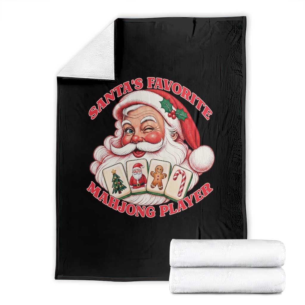 Funny Christmas Mahjong Throw Blanket Santa's Favorite Player Holiday Gift