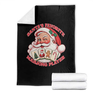 Funny Christmas Mahjong Throw Blanket Santa's Favorite Player Holiday Gift