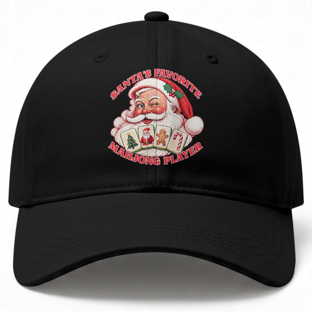 Funny Christmas Mahjong Baseball Cap Santa's Favorite Player Holiday Gift