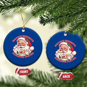 Funny Christmas Mahjong Ceramic Ornament Santa's Favorite Player Holiday Gift