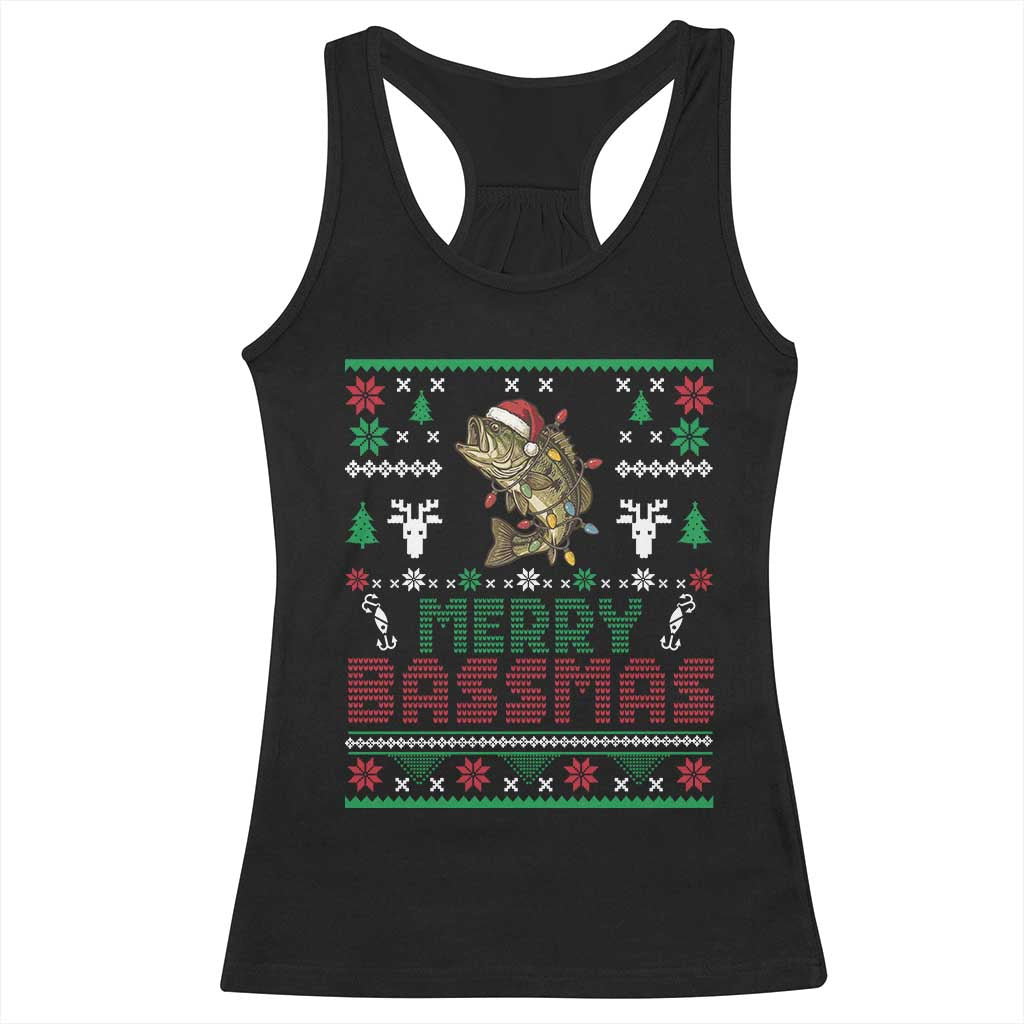 Bass Fishing Holiday Racerback Tank Top Funny Merry Bassmas Christmas Gift