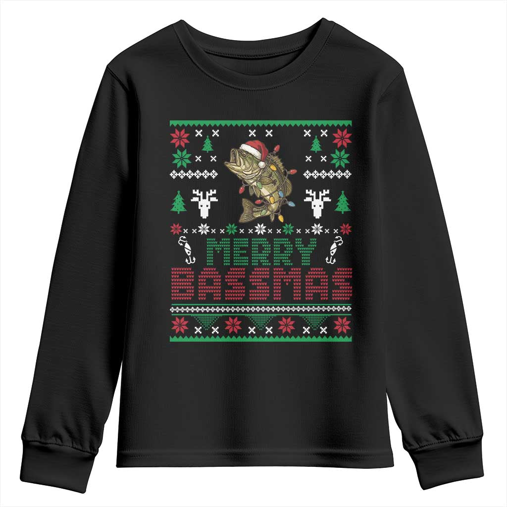 Bass Fishing Holiday Youth Sweatshirt Funny Merry Bassmas Christmas Gift