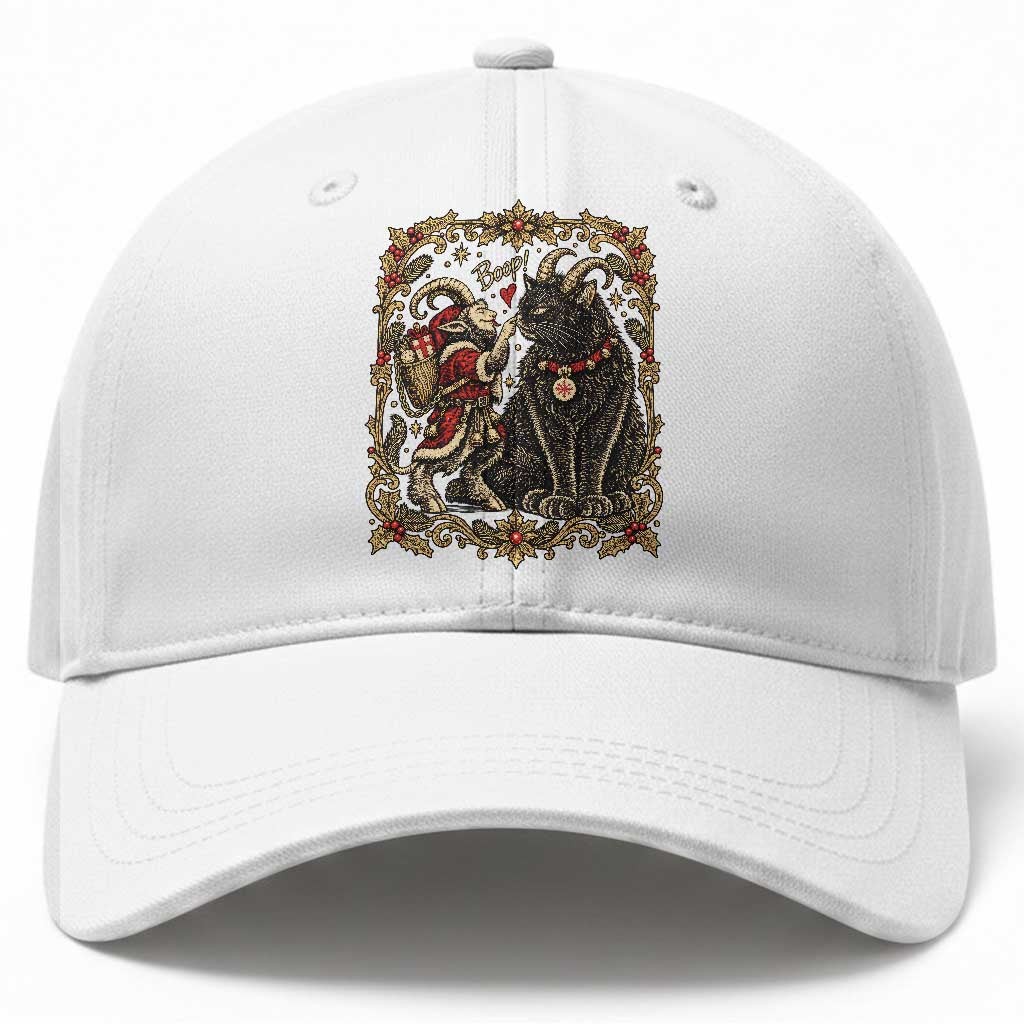 Christmas Boop Yule Cat Krampus Baseball Cap Gothic Folklore Vintage Holiday Gift