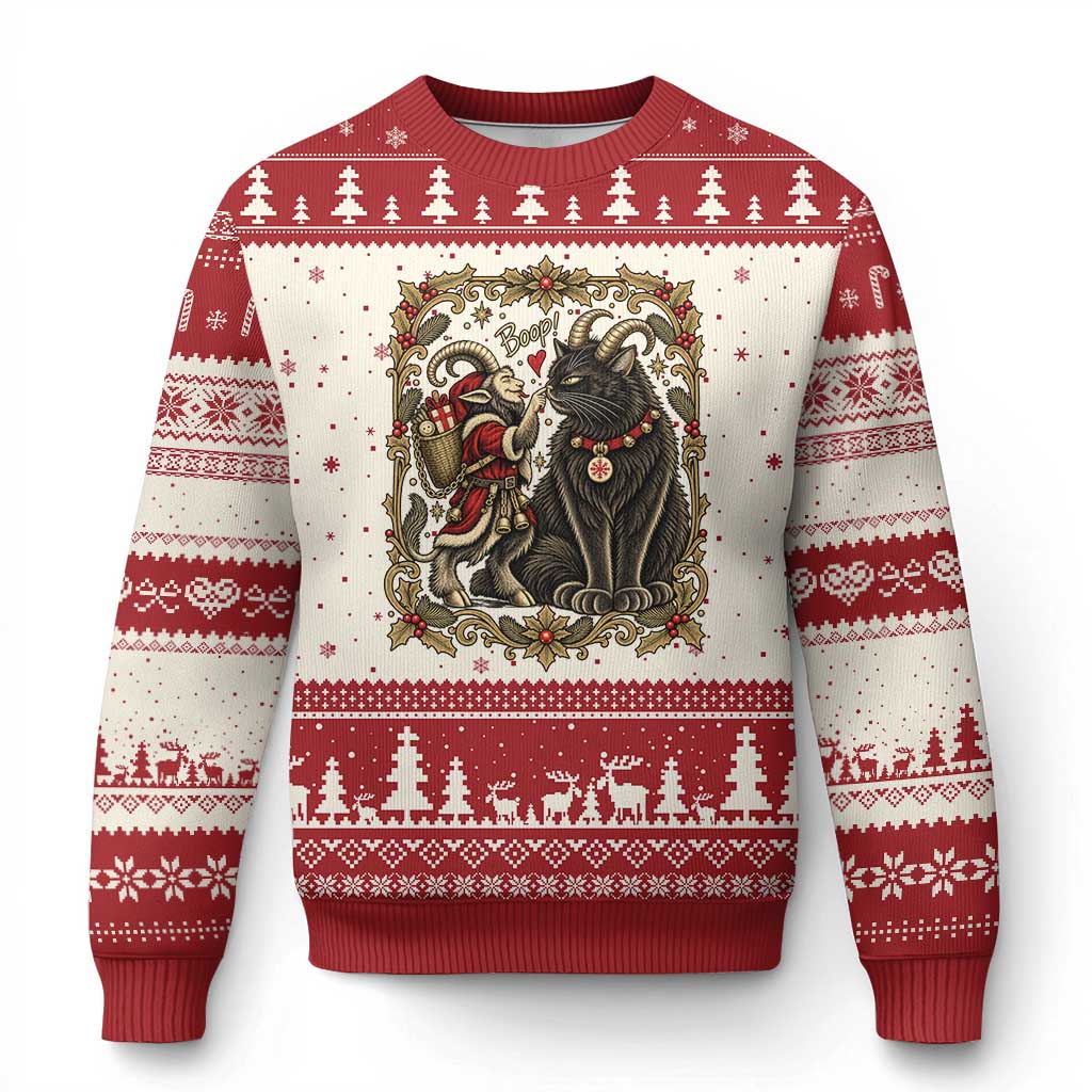 Xmas Boop Yule Cat Krampus Ugly Christmas Sweater Gothic Folklore Vintage Holiday Gift