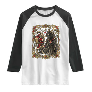 Christmas Boop Yule Cat Krampus Raglan Shirt Gothic Folklore Vintage Holiday Gift