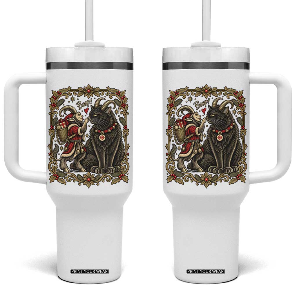 Christmas Boop Yule Cat Krampus Tumbler With Handle Gothic Folklore Vintage Holiday Gift