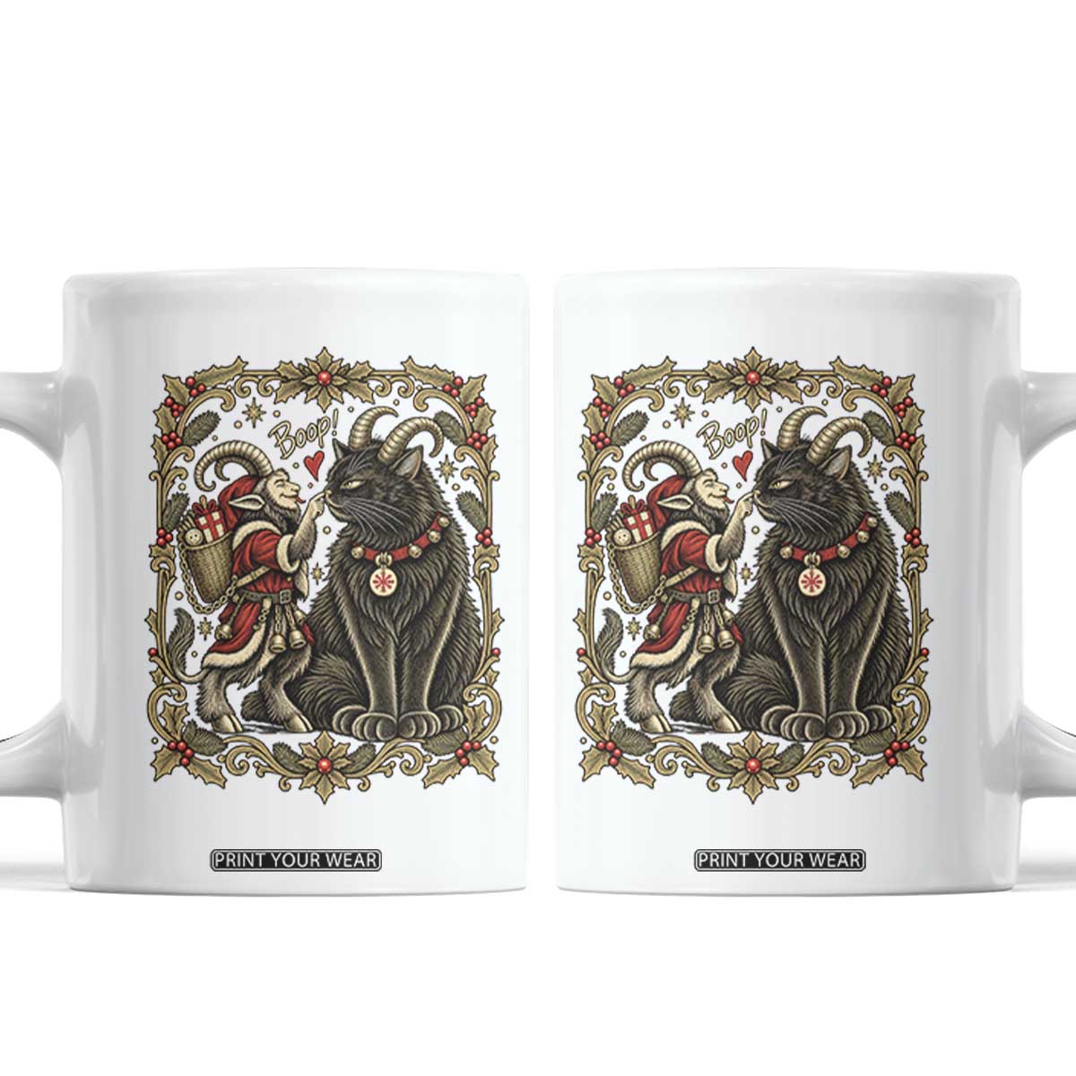 Christmas Boop Yule Cat Krampus Coffee Mug Gothic Folklore Vintage Holiday Gift