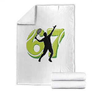 Funny Gen Z Alpha Gift Throw Blanket Six Seven Meme Tennis Lover TS12 White Print Your Wear
