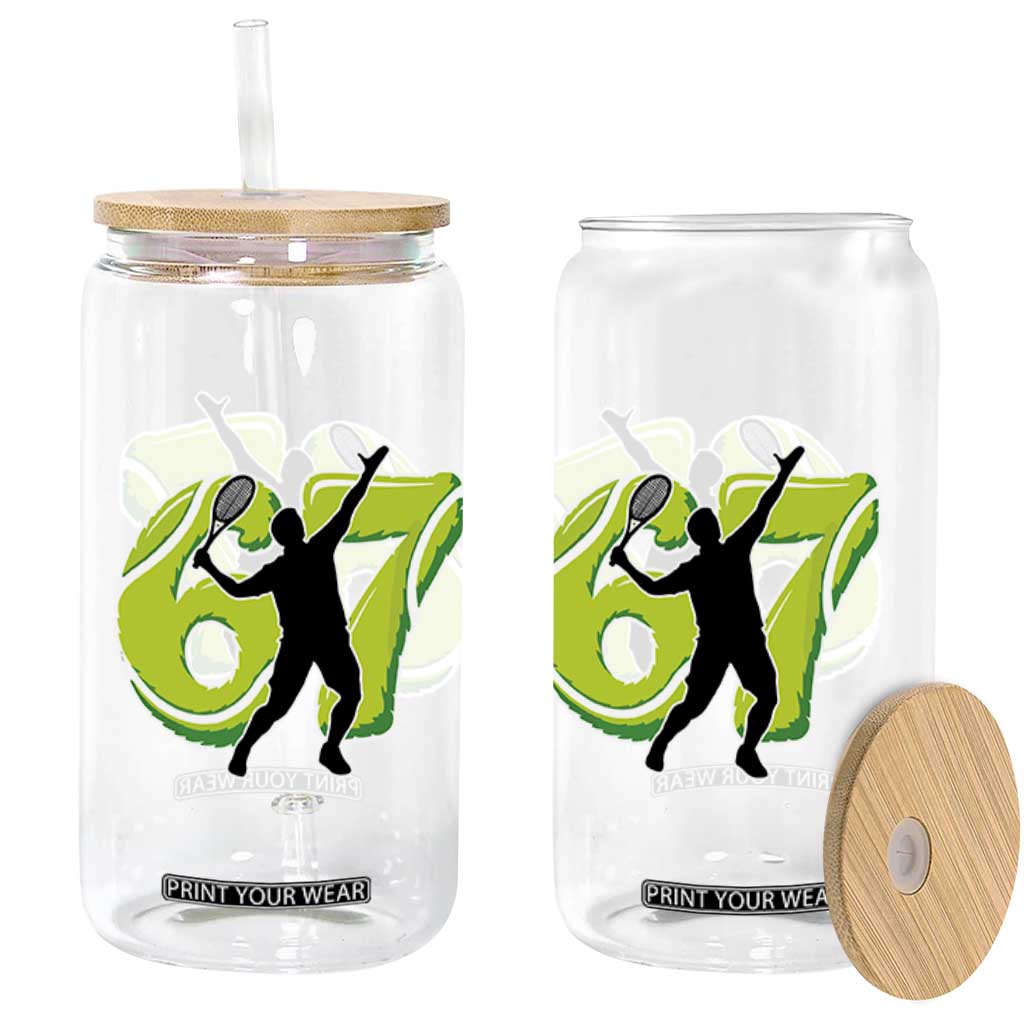 Funny Gen Z Alpha Gift Glass Can Six Seven Meme Tennis Lover TS12 Print Your Wear