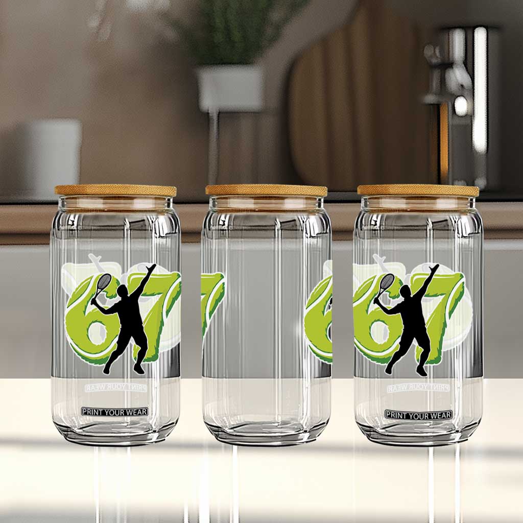 Funny Gen Z Alpha Gift Glass Can Six Seven Meme Tennis Lover TS12 Print Your Wear