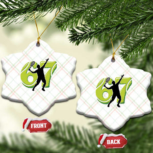Funny Gen Z Alpha Gift Ceramic Ornament Six Seven Meme Tennis Lover TS12 Print Your Wear