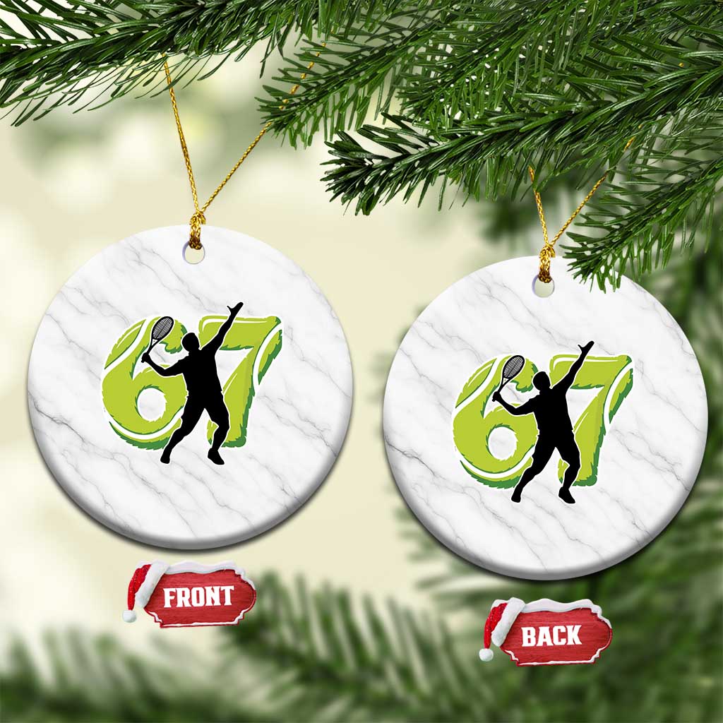 Funny Gen Z Alpha Gift Ceramic Ornament Six Seven Meme Tennis Lover TS12 1pc White Marble Print Your Wear