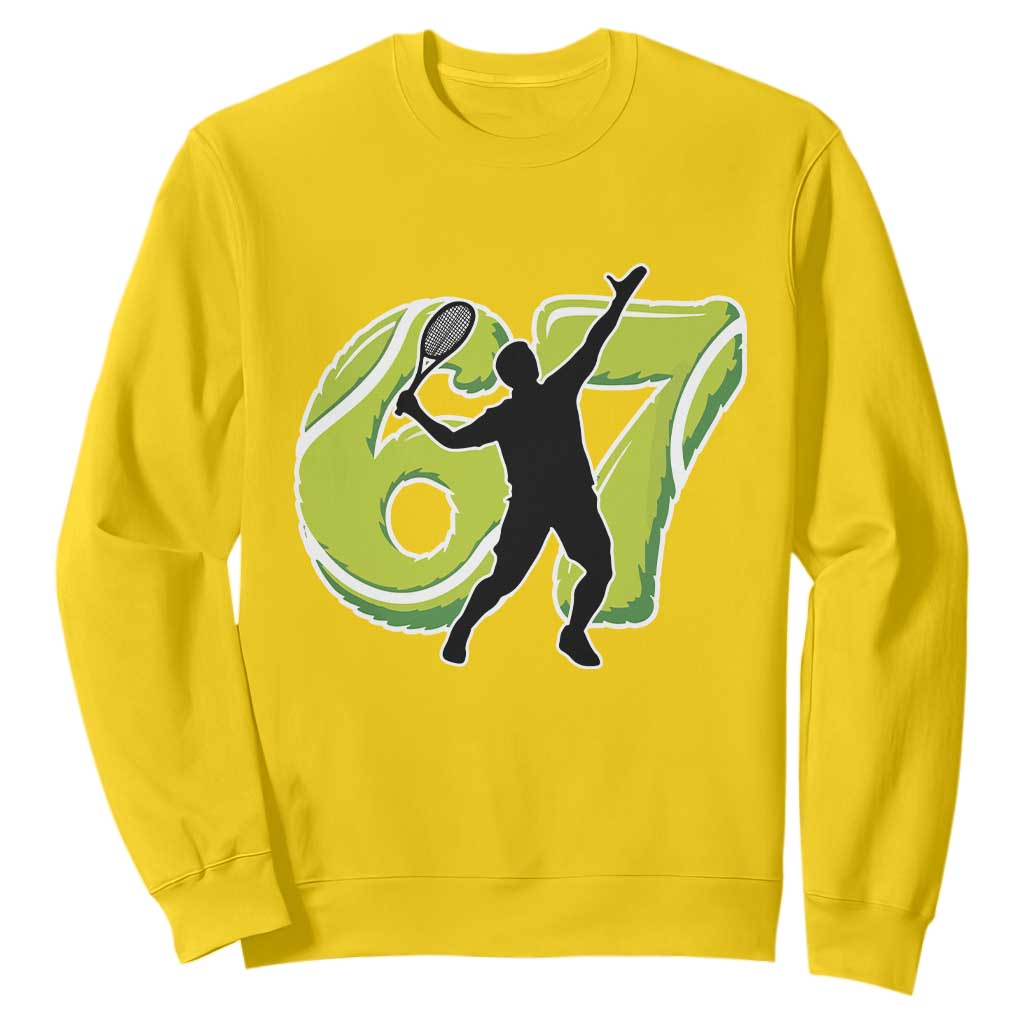 Funny Gen Z Alpha Gift Sweatshirt Six Seven Meme Tennis Lover TS12 Daisy Print Your Wear