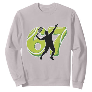 Funny Gen Z Alpha Gift Sweatshirt Six Seven Meme Tennis Lover TS12 Ice Gray Print Your Wear