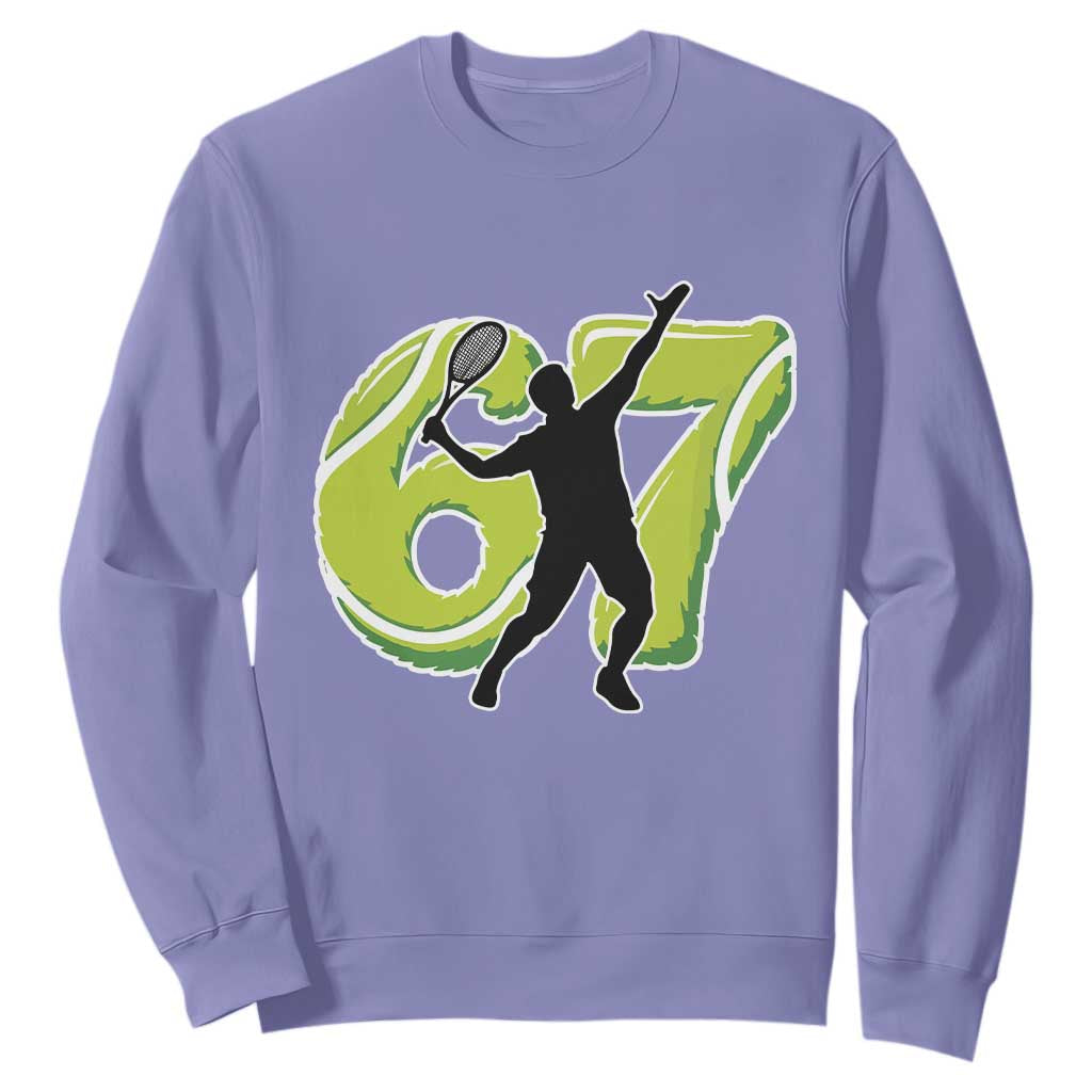 Funny Gen Z Alpha Gift Sweatshirt Six Seven Meme Tennis Lover TS12 Violet Print Your Wear