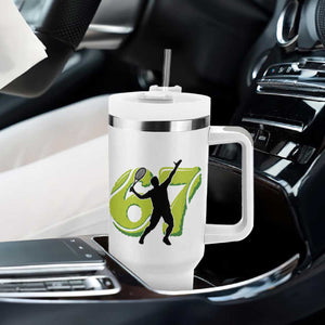 Funny Gen Z Alpha Gift Tumbler With Handle Six Seven Meme Tennis Lover TS12 Print Your Wear