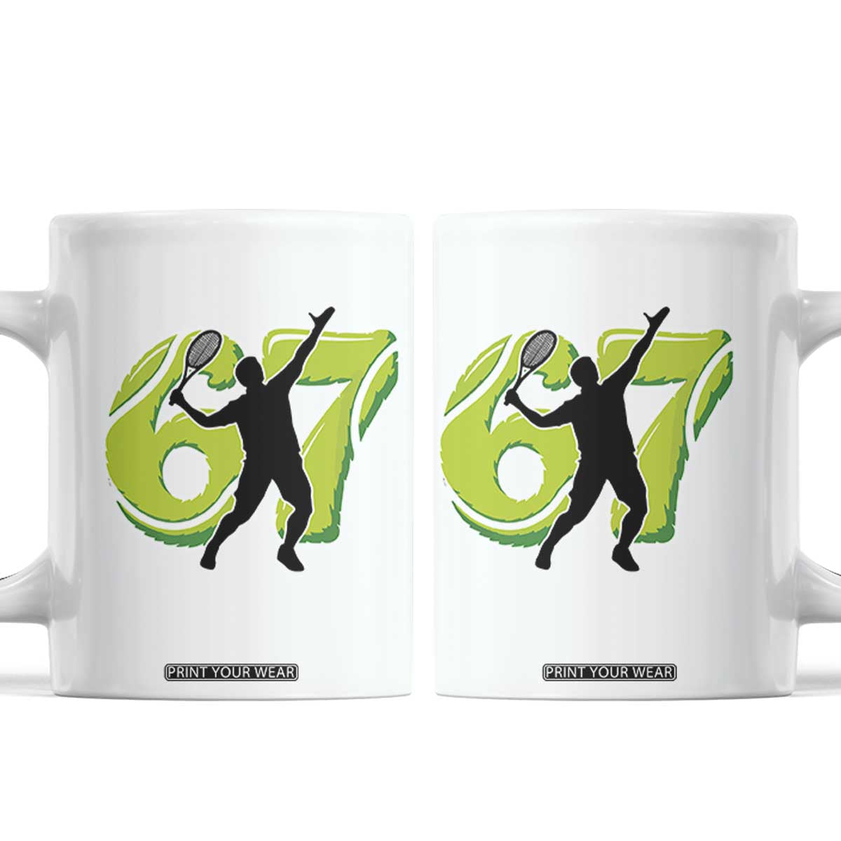 Funny Gen Z Alpha Gift Coffee Mug Six Seven Meme Tennis Lover TS12 White Print Your Wear