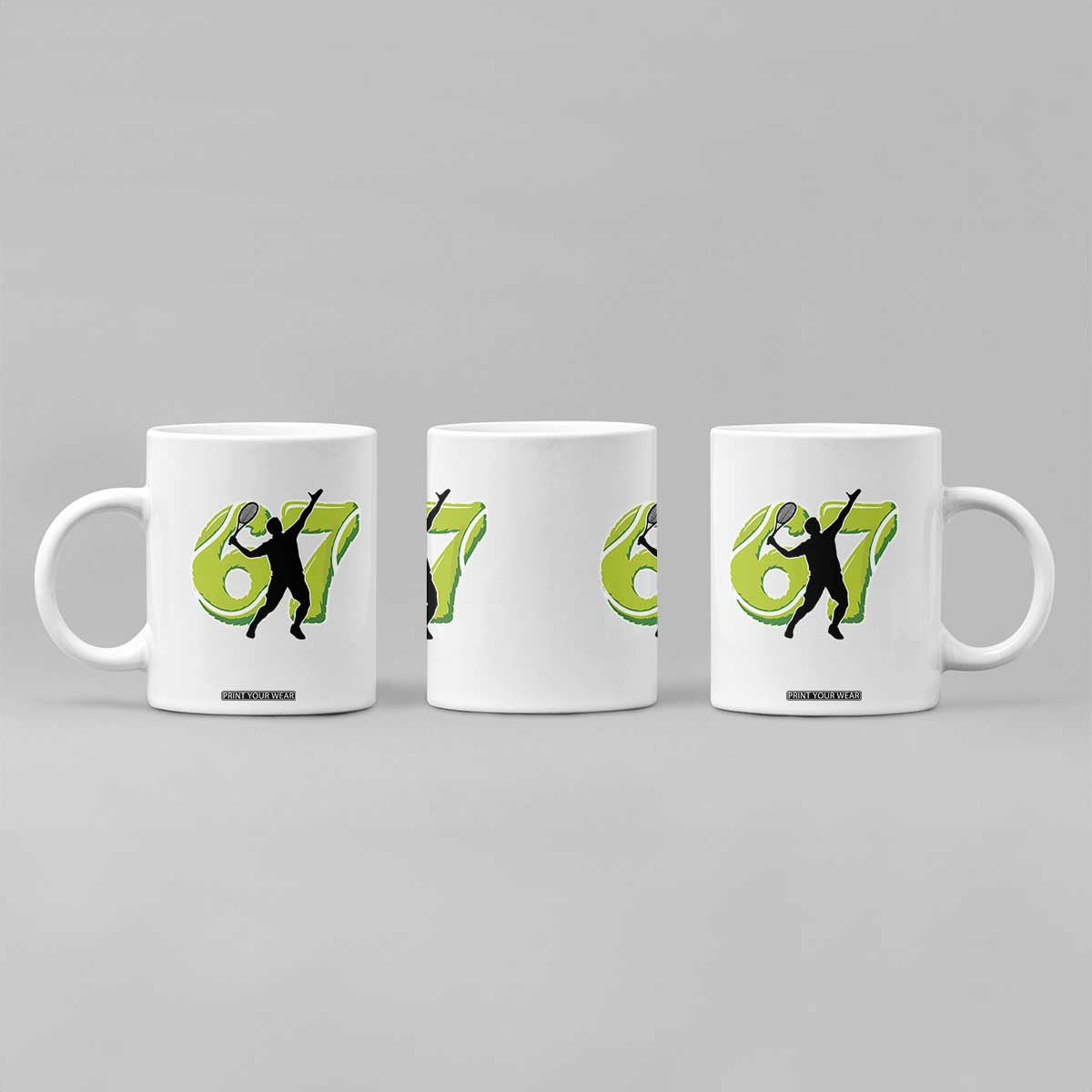 Funny Gen Z Alpha Gift Coffee Mug Six Seven Meme Tennis Lover TS12 Print Your Wear