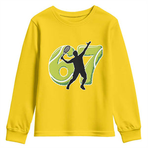 Funny Gen Z Alpha Gift Youth Sweatshirt Six Seven Meme Tennis Lover TS12 Daisy Print Your Wear