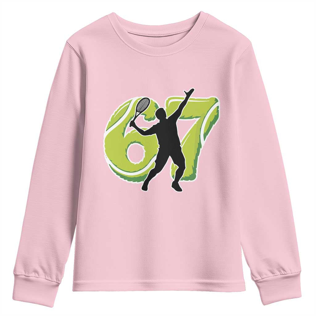 Funny Gen Z Alpha Gift Youth Sweatshirt Six Seven Meme Tennis Lover TS12 Light Pink Print Your Wear