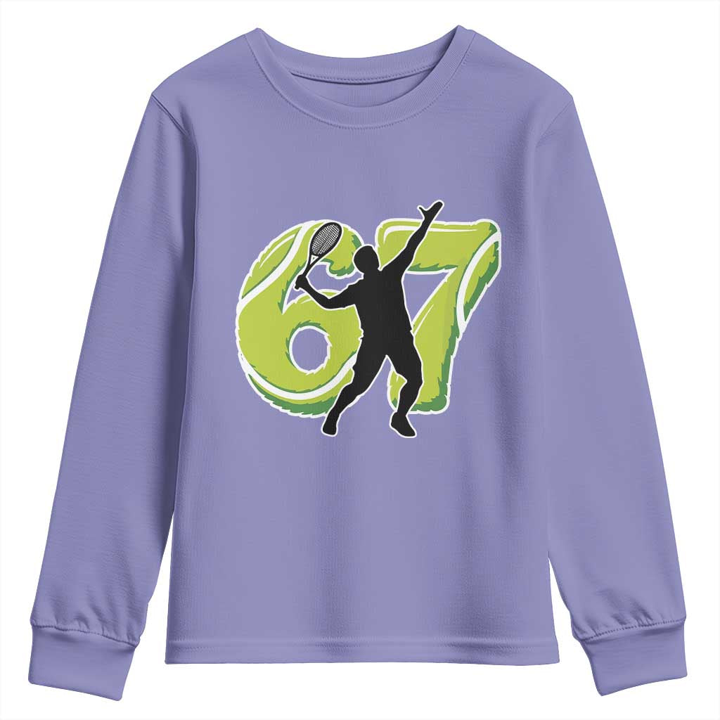 Funny Gen Z Alpha Gift Youth Sweatshirt Six Seven Meme Tennis Lover TS12 Violet Print Your Wear