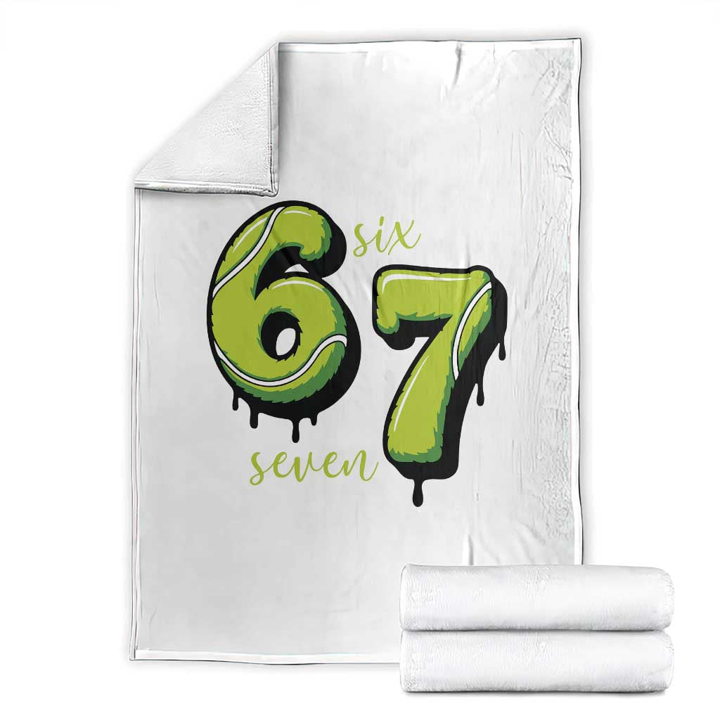 Six Seven Meme Tennis Lover Throw Blanket Gen Alpha Slang Gift TS12 White Print Your Wear