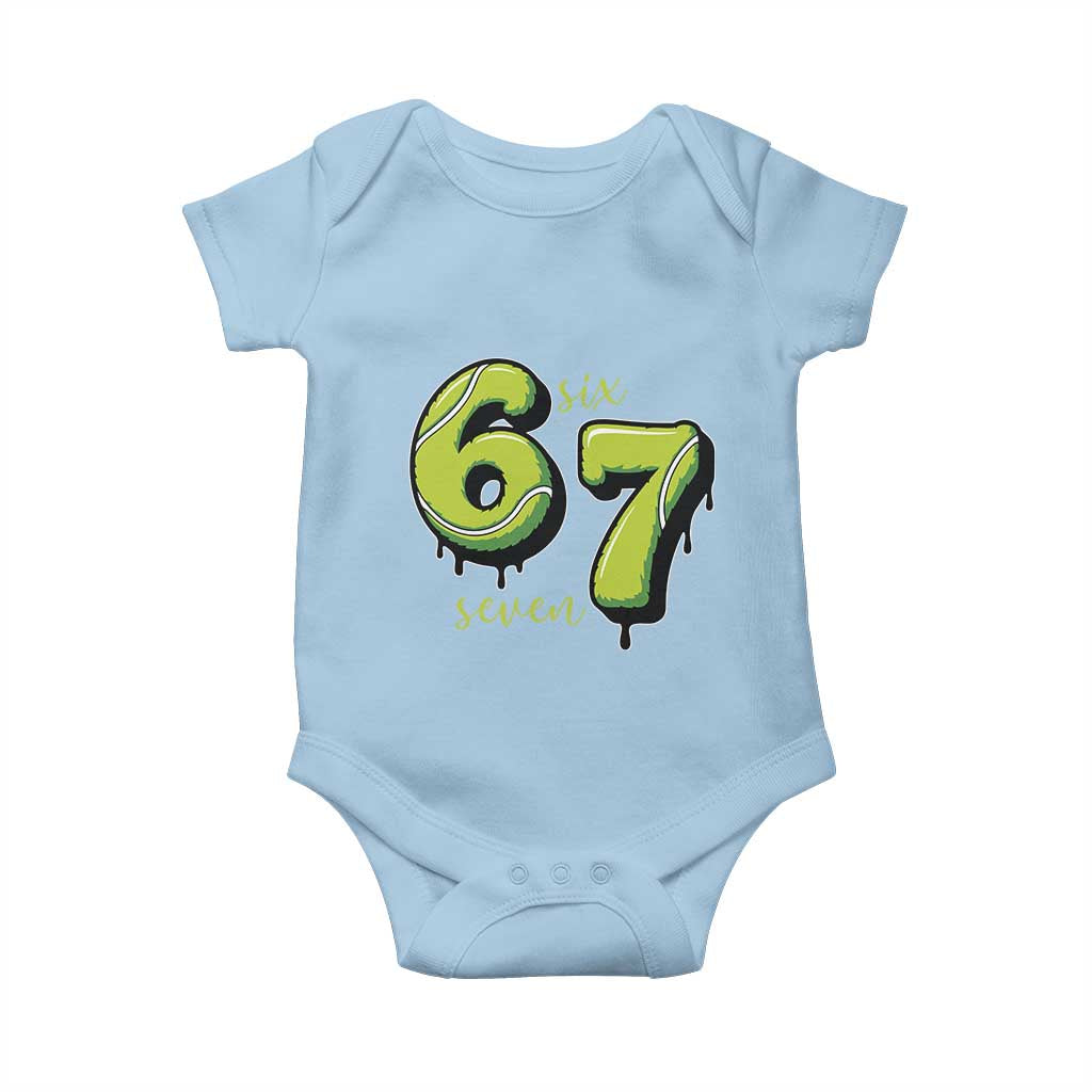 Six Seven Meme Tennis Lover Baby Onesie Gen Alpha Slang Gift TS12 Light Blue Print Your Wear