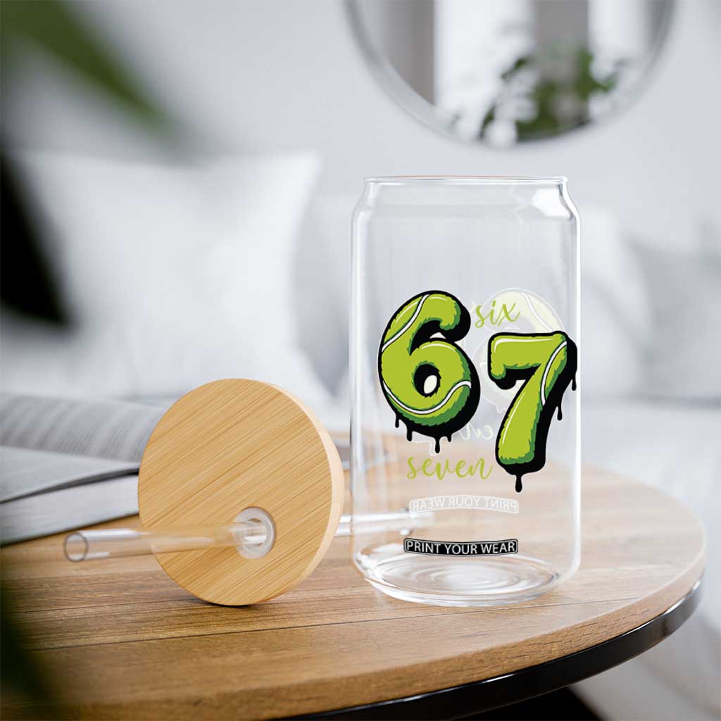 Six Seven Meme Tennis Lover Glass Can Gen Alpha Slang Gift TS12 Print Your Wear