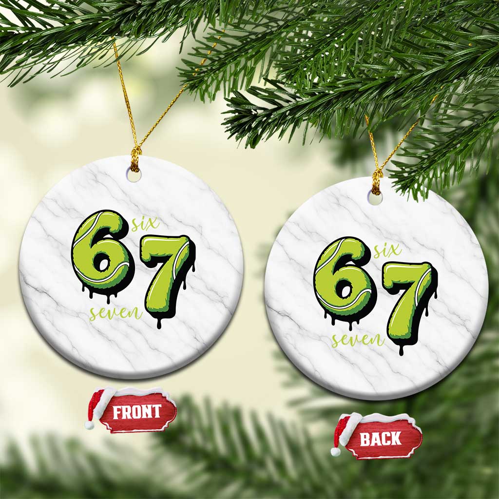 Six Seven Meme Tennis Lover Ceramic Ornament Gen Alpha Slang Gift TS12 1pc White Marble Print Your Wear