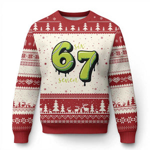 Six Seven Meme Tennis Lover Ugly Christmas Sweater Gen Alpha Slang Gift TS12 Beige Red Print Your Wear