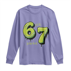 Six Seven Meme Tennis Lover Long Sleeve Shirt Gen Alpha Slang Gift TS12 Violet Print Your Wear