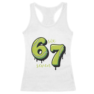 Six Seven Meme Tennis Lover Racerback Tank Top Gen Alpha Slang Gift TS12 White Print Your Wear