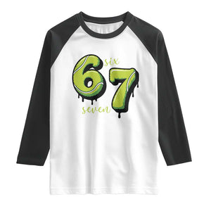 Six Seven Meme Tennis Lover Raglan Shirt Gen Alpha Slang Gift TS12 White Black Print Your Wear
