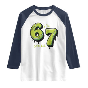 Six Seven Meme Tennis Lover Raglan Shirt Gen Alpha Slang Gift TS12 White Navy Print Your Wear