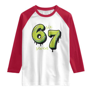 Six Seven Meme Tennis Lover Raglan Shirt Gen Alpha Slang Gift TS12 White Red Print Your Wear