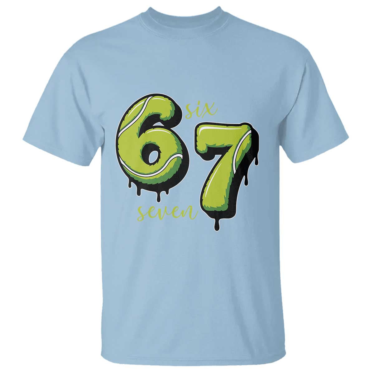 Six Seven Meme Tennis Lover T Shirt Gen Alpha Slang Gift TS12 Light Blue Print Your Wear