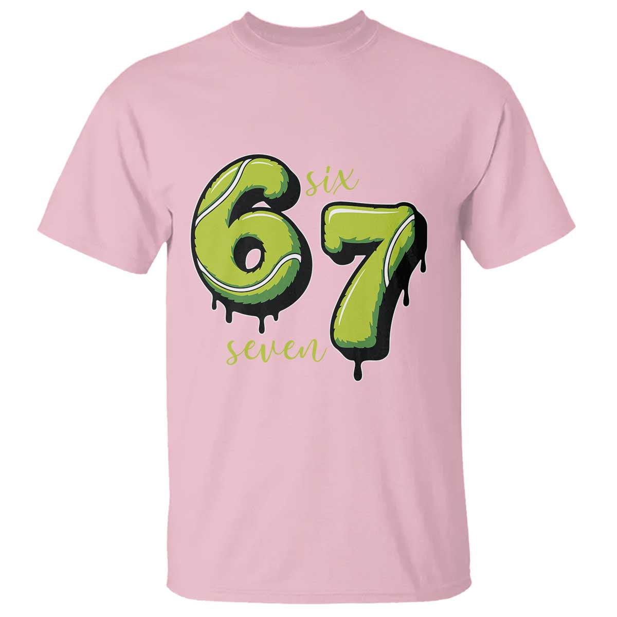 Six Seven Meme Tennis Lover T Shirt Gen Alpha Slang Gift TS12 Light Pink Print Your Wear