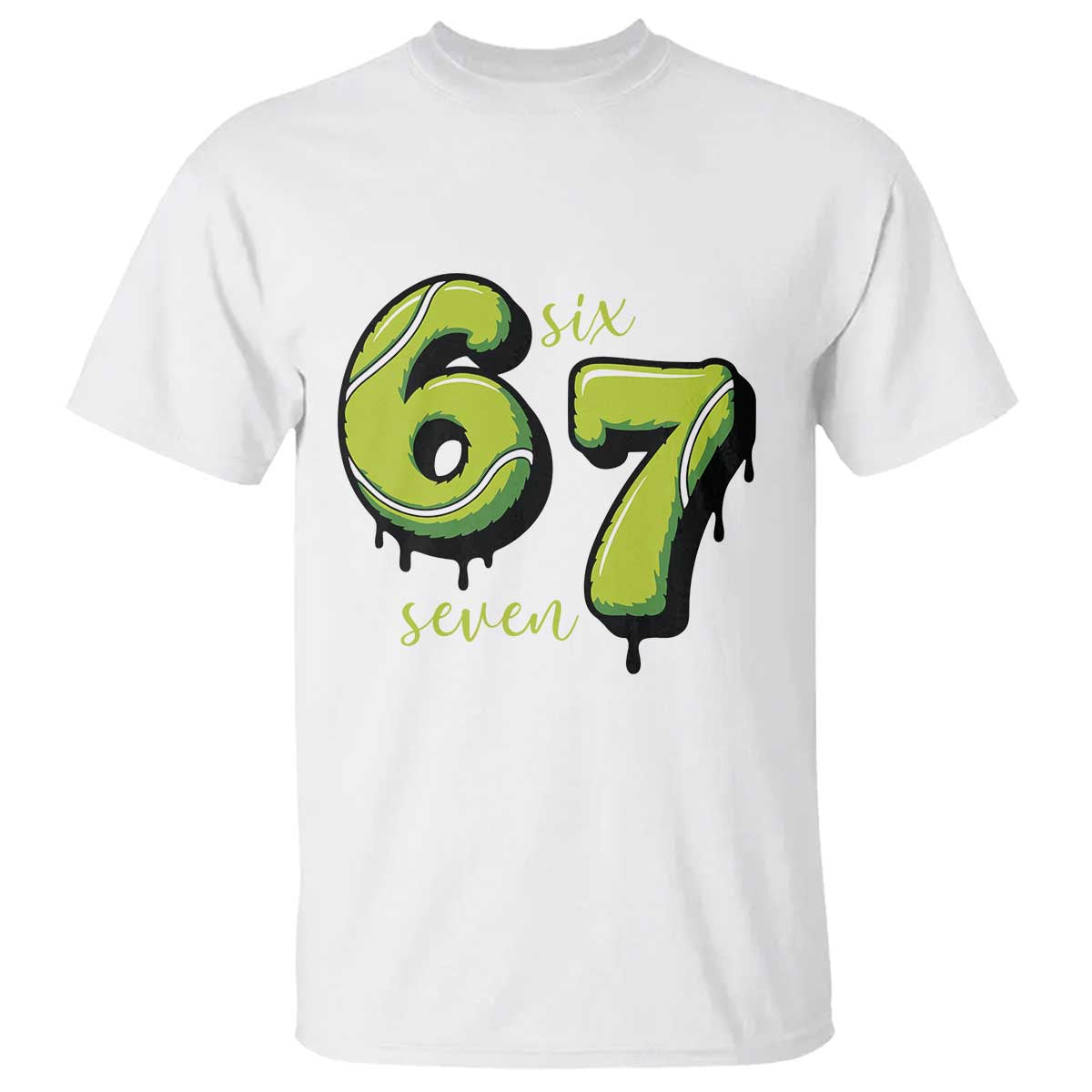 Six Seven Meme Tennis Lover T Shirt Gen Alpha Slang Gift TS12 White Print Your Wear