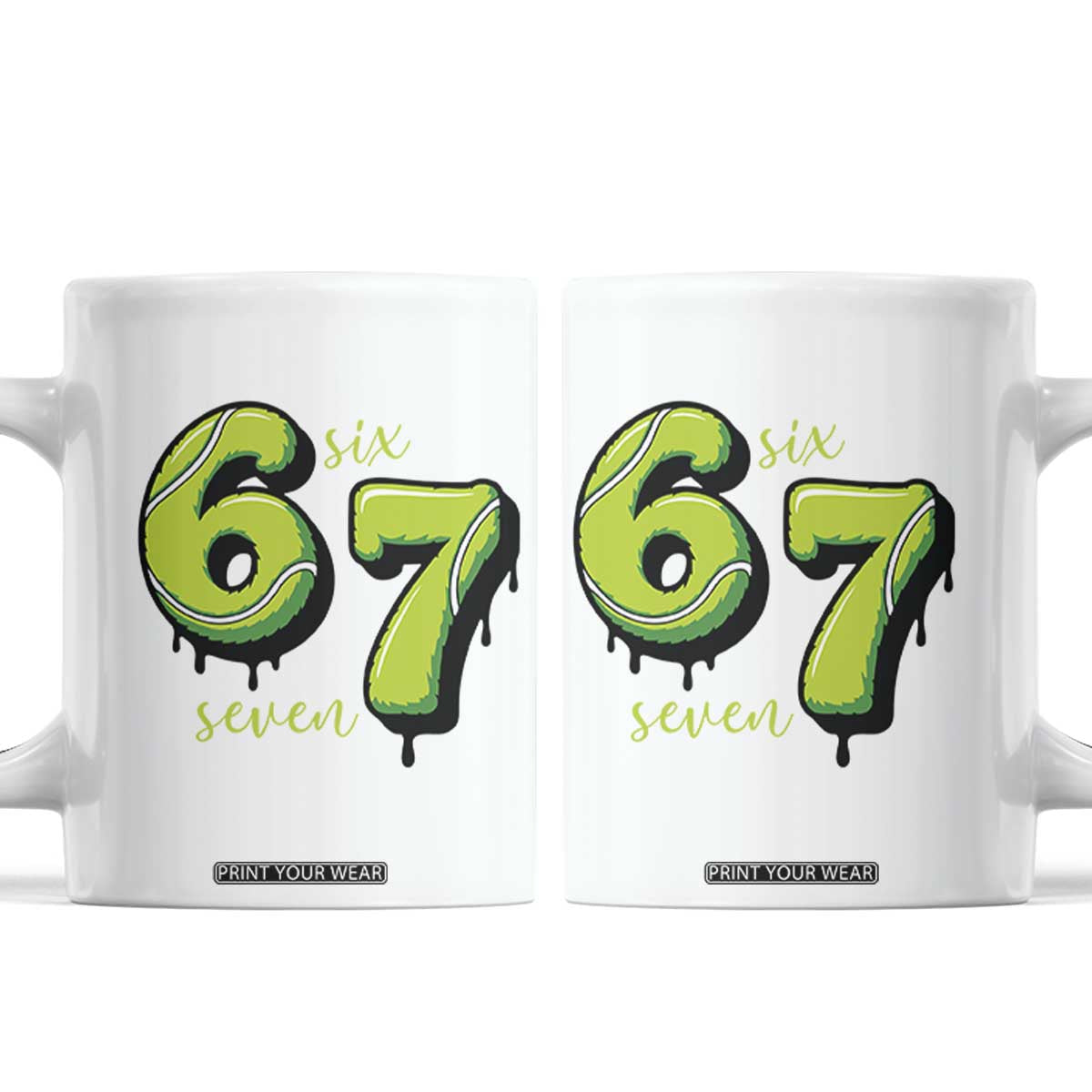 Six Seven Meme Tennis Lover Coffee Mug Gen Alpha Slang Gift TS12 White Print Your Wear