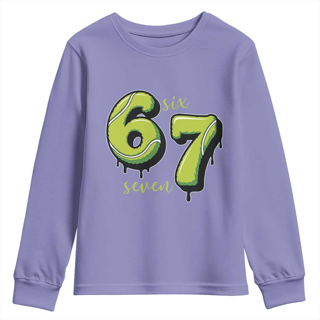 Six Seven Meme Tennis Lover Youth Sweatshirt Gen Alpha Slang Gift TS12 Violet Print Your Wear