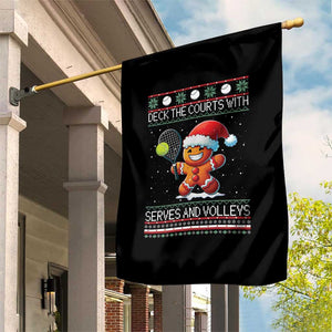 Funny Tennis Ugly Christmas Gingerbread Player Gift Garden Flag Deck The Courts With Serves And Volleys TS12 Print Your Wear