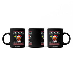 Funny Tennis Ugly Christmas Gingerbread Player Gift Coffee Mug Deck The Courts With Serves And Volleys TS12 Print Your Wear