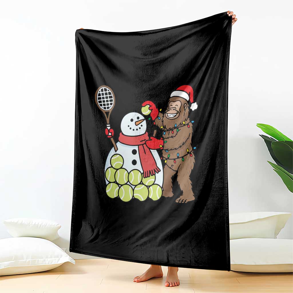 Funny Squatch Christmas Tennis Gift Throw Blanket Bigfoot Player Enthusiast TS12 Print Your Wear