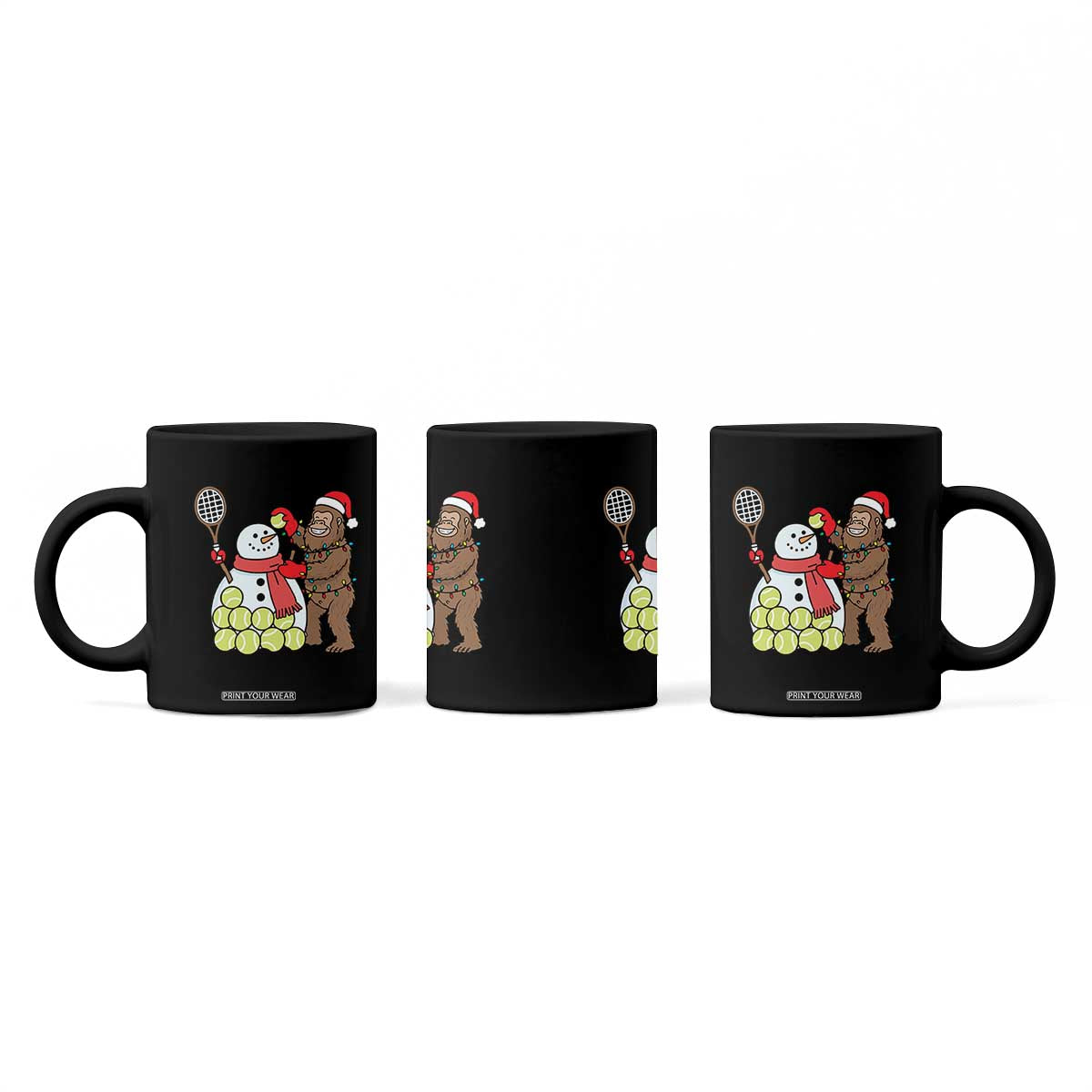Funny Squatch Christmas Tennis Gift Coffee Mug Bigfoot Player Enthusiast TS12 Print Your Wear