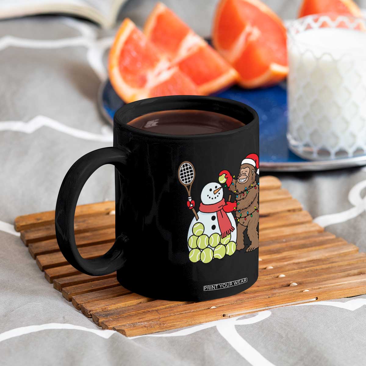 Funny Squatch Christmas Tennis Gift Coffee Mug Bigfoot Player Enthusiast TS12 Print Your Wear